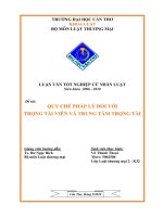 LUẬN văn LUẬT THƯƠNG mại QUY CHẾ PHÁP lý đối với TRỌNG tài VIÊN và TRUNG tâm TRỌNG tài 