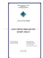 LUẬN văn LUẬT HÀNH CHÍNH GIẤY CHỨNG NHẬN QUYỀN sở hữu NHÀ ở 