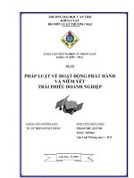LUẬN văn LUẬT THƯƠNG mại PHÁP LUẬT về HOẠT ĐỘNG PHÁT HÀNH và NIÊM yết TRÁI PHIẾU DOANH NGHIỆP 