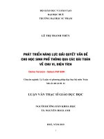 Phát triển năng lực giải quyết vấn đề cho học sinh phổ thông qua các bài toán về chu vi, diện tích (tt) 