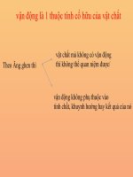 VẬN ĐỘNG LÀ SỰ TỰ THÂN VẬN ĐỘNG