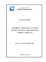 Tư tưởng chính trị của v i lênin với việc xây dựng chỉnh đốn đảng ở nước ta hiện nay