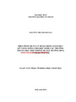 Biện pháp quản lý hoạt động giáo dục kỹ năng sống cho học sinh các trường trung học phổ thông huyện hướng hóa, tỉnh quảng trị (tt) 