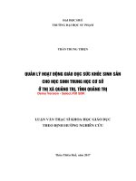 Quản lý hoạt động giáo dục sức khỏe sinh sản cho học sinh trung học cơ sở ở thị xã quảng trị, tỉnh quảng trị (tt) 