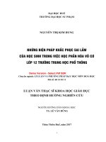 Những biện pháp khắc phục sai lầm của học sinh trong việc học phần hóa vô cơ lớp 12 trường trung học phổ thông (tt) 