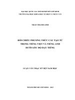 LUẬN VĂN THẠC SĨ VIỆT NAM HỌC ĐỐI CHIẾU PHƯƠNG THỨC CẤU TẠO TỪ TRONG TIẾNG VIỆT VÀ TIẾNG ANH DƯỚI GÓC ĐỘ DẠY TIẾNG