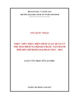 Thực tiễn thực hiện pháp luật quản lý thu bảo hiểm xã hội bắt buộc tại thành phố hồ chí minh giai đoạn 2013 – 2015 