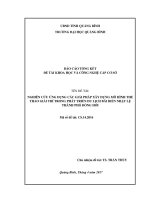 NGHIÊN cứu ỨNG DỤNG các GIẢI PHÁP xây DỰNG mô HÌNH THỂ THAO GIẢI TRÍ TRONG PHÁT TRIỂN DU LỊCH bãi BIỂN NHẬT lệ THÀNH PHỐ ĐỒNG hới 