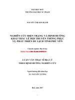 Nghiên cứu hiện trạng và định hướng khai thác lễ hội truyền thống phục vụ phát triển du lịch tỉnh phú yên (tt) 