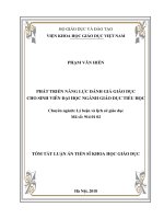 Phát triển năng lực đánh giá giáo dục cho sinh viên đại học ngành giáo dục tiểu học tt