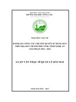 Đánh giá công tác chuyển quyền sử dụng đất trên địa bàn thành phố Vinh, tỉnh Nghệ An giai đoạn 2014 – 2016 (Luận văn thạc sĩ)