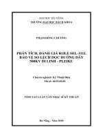 Phân tích, đánh giá rơle sel 311l bảo vệ so lệch dọc đường dây 500kv di linh   pleiku