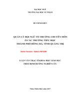 Quản lý đội ngũ tổ trưởng chuyên môn ở các trường tiểu học thành phố đông hà, tỉnh quảng trị  (tt) 