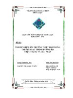 LUẬN văn LUẬT THƯƠNG mại TRÁCH NHIỆM bồi THƯỜNG THIỆT hại TRONG TAI nạn GIAO THÔNG ĐƯỜNG bộ THỰC TRẠNG và GIẢI PHÁP 