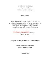 Biện pháp quản lý công tác đoàn thanh niên cộng sản hồ chí minh ở các trường THPT huyện cẩm mỹ, tỉnh đồng nai (tt) 