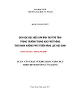 Dạy học đọc hiểu văn bản thơ trữ tình trong trường trung học phổ thông theo định hướng phát triển năng lực HS (tt) 