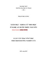 Giáo dục và khoa cử nho học ở nghệ an dưới triều nguyễn (1802 1919) (tt) 