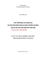 Phát triển năng lực sử dụng câu cho sinh viên ngành ngoài sư phạm ở trường cao đẳng qua dạy học học phần tiếng việt thực hành (tt) 