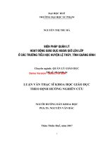 Biện pháp quản lý hoạt động giáo dục ngoài giờ lên lớp ở các trường tiểu học huyện lệ thủy, tỉnh quảng bình (tt) 