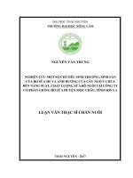 Nghiên cứu một số chỉ tiêu sinh trưởng, sinh sản của bò sữa HF và ảnh hưởng của cây ngô ủ chua đến năng suất, chất lượng sữa bò nuôi tại Công ty cổ phần giống bò sữa huyện Mộc Châu, tỉnh Sơn La (Luận văn thạc sĩ)