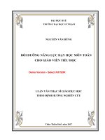 Bồi dưỡng năng lực dạy học môn toán cho giáo viên tiểu học (tt) 