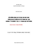 Bồi dưỡng năng lực tự học cho học sinh thông qua hệ thống bài tập trong dạy học chương từ trường vật lí 11 trung học phổ thông (tt) 