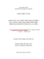 Khảo sát các tính chất phi cổ điển của trạng thái hai mode kết hợp thêm hai photon tích SU(1,1) chẵn (tt) 