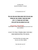 Tích cực hoá hoạt động nhận thức của học sinh trong dạy học chương sóng ánh sáng vật lý lớp 12 trung học phổ thông với sự hỗ trợ của website dạy học (tt) 