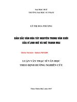 Bản sắc văn hóa tây nguyên trong văn xuôi của h’linh niê và niê thanh mai (tt) 