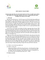 Điều Khoản Tham Chiếu Dành Cho Chuyên Gia Xây Dựng Đề Xuất Dự Án Diễn Đàn Nông Dân Hợp Tác Liên Kết Trong Sản Xuất - Kinh Doanh Nông Nghiệp