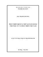 Phát triển dịch vụ thẻ tại ngân hàng TMCP đầu tư  phát triển việt nam