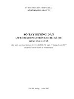 Sổ Tay Hướng Dẫn Lập Kế Hoạch Phát Triển Kinh Tế - Xã Hội Hàng Năm Cấp Xã 2017