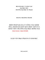 Biện pháp quản lý hoạt động kiểm tra, đánh giá kết quả học tập của sinh viên trường đại học đồng nai  (tt) 