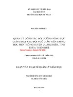 uản lý công tác bồi dưỡng năng lực giảng dạy cho đội ngũ giáo viên trung học phổ thông huyện quảng điền, tỉnh thừa thiên huế  (tt) 