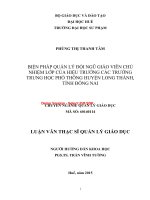 Biện pháp quản lý đội ngũ giáo viên chủ nhiệm lớp của hiệu trưởng các trường THPT huyện long thành, tỉnh đồng nai (tt) 