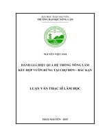 Đánh giá hiệu quả hệ thống nông lâm kết hợp vườn rừng tại Chợ Đồn, Bắc Kạn (Luận văn thạc sĩ)