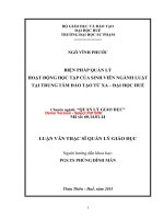 Biện pháp quản lý hoạt động học tập của sinh viên ngành luật tại trung tâm đào tạo từ xa   đại học huế (tt) 