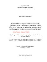 Rèn luyện năng lực suy luận logic cho học sinh thông qua dạy học phần dẫn xuất hiđrocacbon lớp 11 theo định hướng phát triển năng lực người học  (tt) 