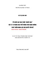 Tổ chức dạy học phần nhiệt học vật lý 10 THPT theo định hướng phát triển năng lực giải quyết vấn đề (tt) 