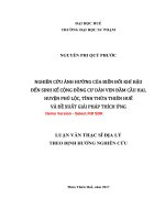 Nghiên cứu ảnh hưởng của biến đổi khí hậu đến sinh kế cộng đồng cư dân ven đầm cầu hai, huyện phú lộc, tỉnh thừa thiên huế và đề xuất giải pháp thích ứng (tt) 