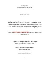 Phát triển năng lực tư duy cho học sinh trong dạy học chương sóng ánh sáng vật lý 12 – THPT với sự hỗ trợ của bài tập vật lý (tt) 