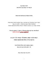 Phương pháp kiểm tra, đánh giá trong dạy học địa lí lớp 11 trung học phổ thông theo định hướng phát triển năng lực học sinh  (tt0 