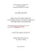 Khảo sát cấu trúc điện tử của chấm lượng tử chứa n điện tử với thế giam cầm parabol ( tt) 
