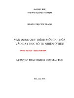 Vận dụng quy trình mô hình hoá vào dạy học số tự nhiên ở tiểu học (tt) 