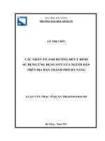 Các nhân tố ảnh hưởng đến ý định sử dụng OTT của người dân trên địa bàn thành phố đà nẵng