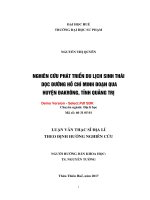 Nghiên cứu phát triển du lịch sinh thái dọc đường hồ chí minh đoạn qua huyện đakrông, tỉnh quảng trị  (tt) 