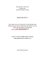 Phát triển năng lực giải quyết vấn đề cho học sinh trong dạy học chương “động học chất điểm” vật lí 10 THPT với sự hỗ trợ của thí nghiệm mô phỏng (tt) 