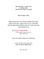 Biện pháp quản lý hoạt động dạy học môn giáo dục công dân ở các trường THPT thị xã long khánh, tỉnh đồng nai  (tt) 