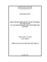 Phân tích ổn định tĩnh và đáp ứng động lực phi tuyến của vỏ thoải hai độ cong FGM trên nền đàn hồi (tt)