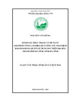 Đánh giá thực trạng và đề xuất giải pháp nâng cao hiệu quả công tác đăng ký giao dịch bảo đảm bằng quyền sử dụng đất trên địa bàn thành phố hà tĩnh, tỉnh hà tĩnh 